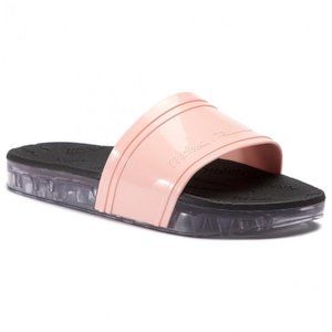 Melissa Rider Womens Slide Slip On Flat Slippers Open Toe Pink Black Size 7